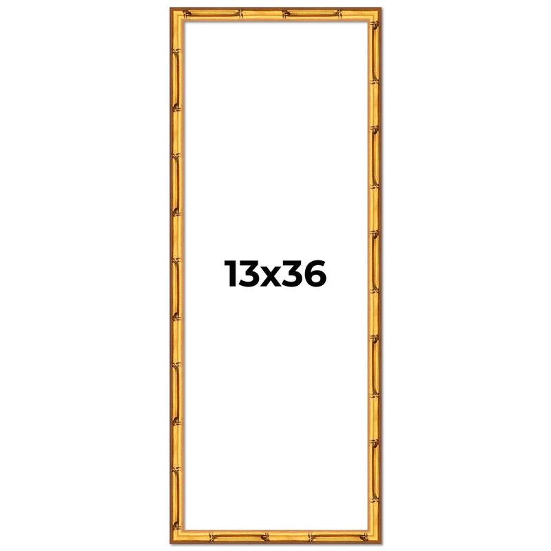 13x36 Frame Gold Bamboo Picture Frame Modern Photo Frame Includes UV Acrylic Shatter Guard Front Acid Free Foam Backing Board