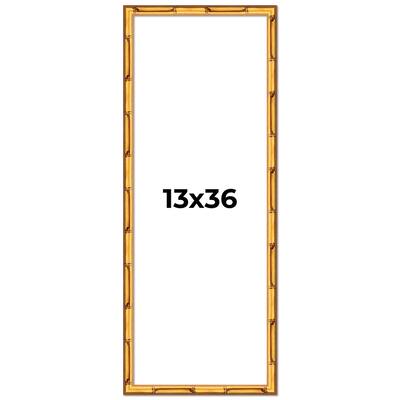 13x36 Frame Gold Bamboo Picture Frame Modern Photo Frame Includes UV Acrylic Shatter Guard Front Acid Free Foam Backing Board