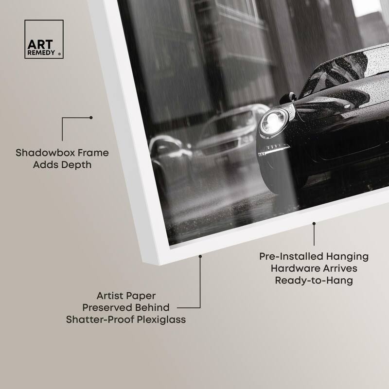Driving in the Rain NYC Shadowbox by Art Remedy
