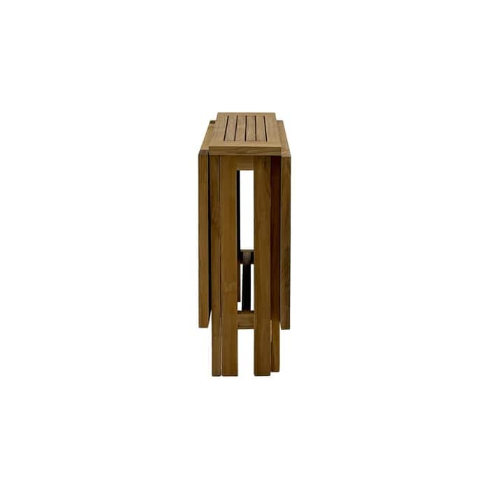Nordic Teak Natural Wood Outdoor Rectangular Dual Folding Balcony Table - 51" - 51" x 25.5" x 28.74"
