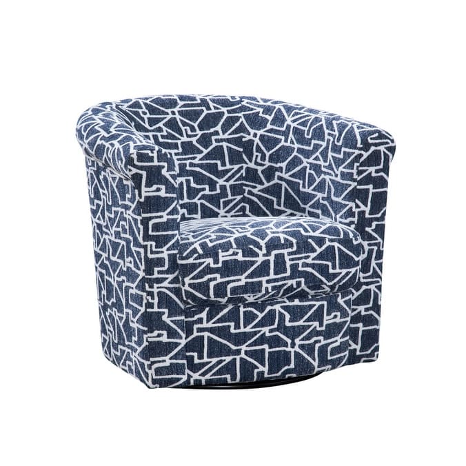 Marvel Traditional 360-degree Swivel Tub Chair - Mason Pacific Blue and White