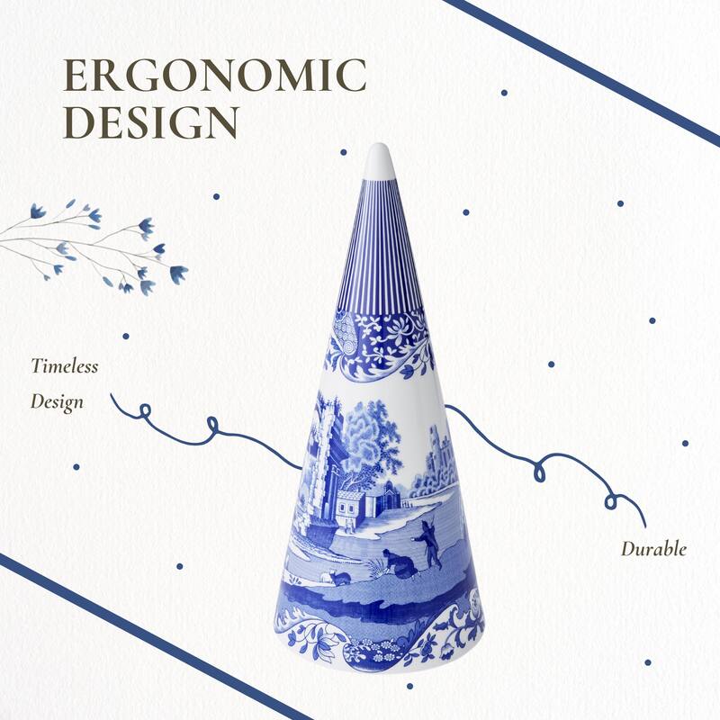 Spode Blue Italian Cone Shaped Topiary