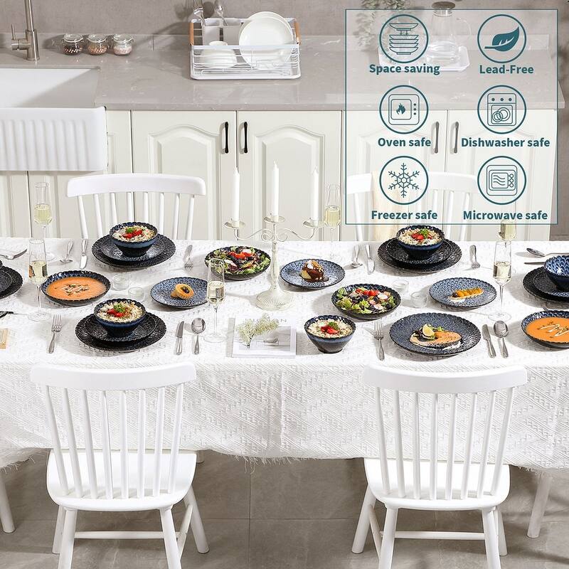 vancasso Chrys Flambed Glaze Stoneware Dinnerware Set