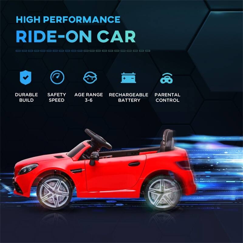 Kids Electric Ride-On Vehicle 1 Seater with Parental Remote and Adjustable Speed USB AUX TF Slot - 42.25"L x 24.5"W x 17.25"H