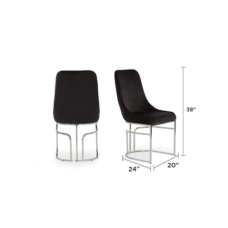 Modern Style 2pc Dinning Chairs Made With Wood And Steel Legs