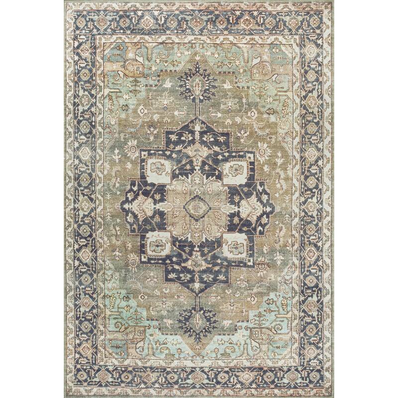 JONATHAN Y Marrakesh Ornate Medallion Machine Washable Area Rug