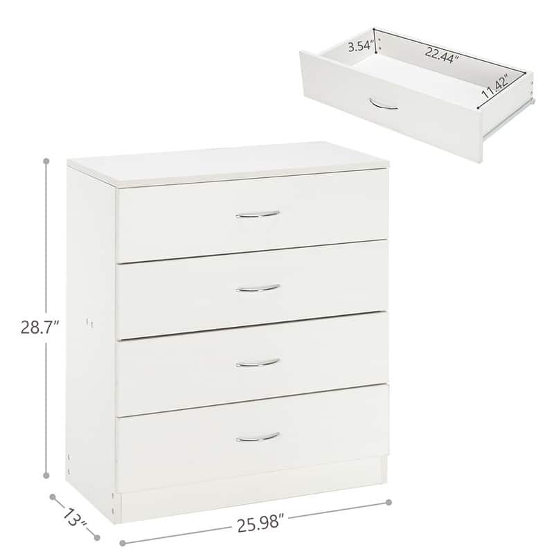 Wood 4-Drawer Chest of Drawers