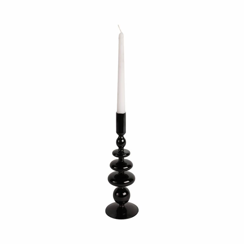 Modern Bubble Glass Candle Holder with Rounded Accent Base