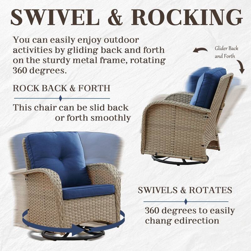Pocassy Outdoor Loveseat Sofa with Table Funiture Set