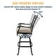 preview thumbnail 6 of 14, Clihome Outdoor Cast Aluminum Vintage Carved Barstools Chairs with Cushions (Set of 2)