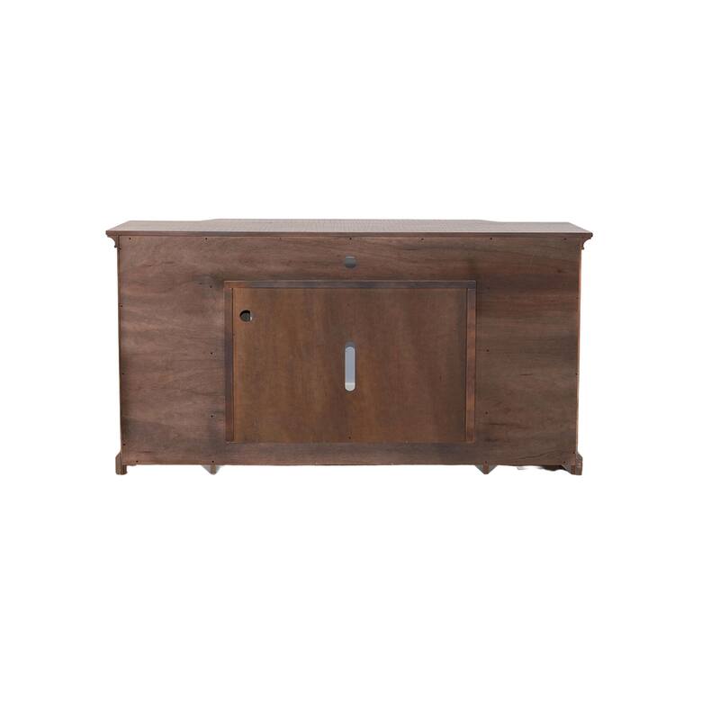 Desy TV Media Entertainment Console, Slate Inlay Light Brown 72 Inch