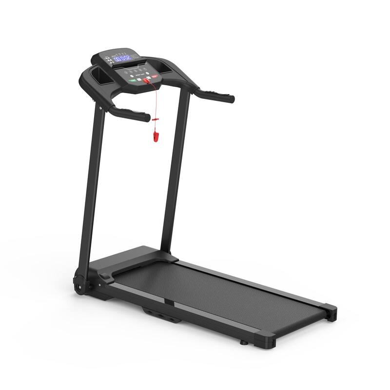 Foldable Electric Treadmill Walking Jogging TreadmillwShock Absorption - Black