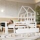 preview thumbnail 8 of 14, Twin Size House Bed with Ladder, Storage Drawers, and 2 Blackboard Designs, No Box Spring Needed, White