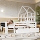 preview thumbnail 1 of 14, Twin Size Platfrom Bed with Ladder and Drawers,House Design Bed with Blackboard White