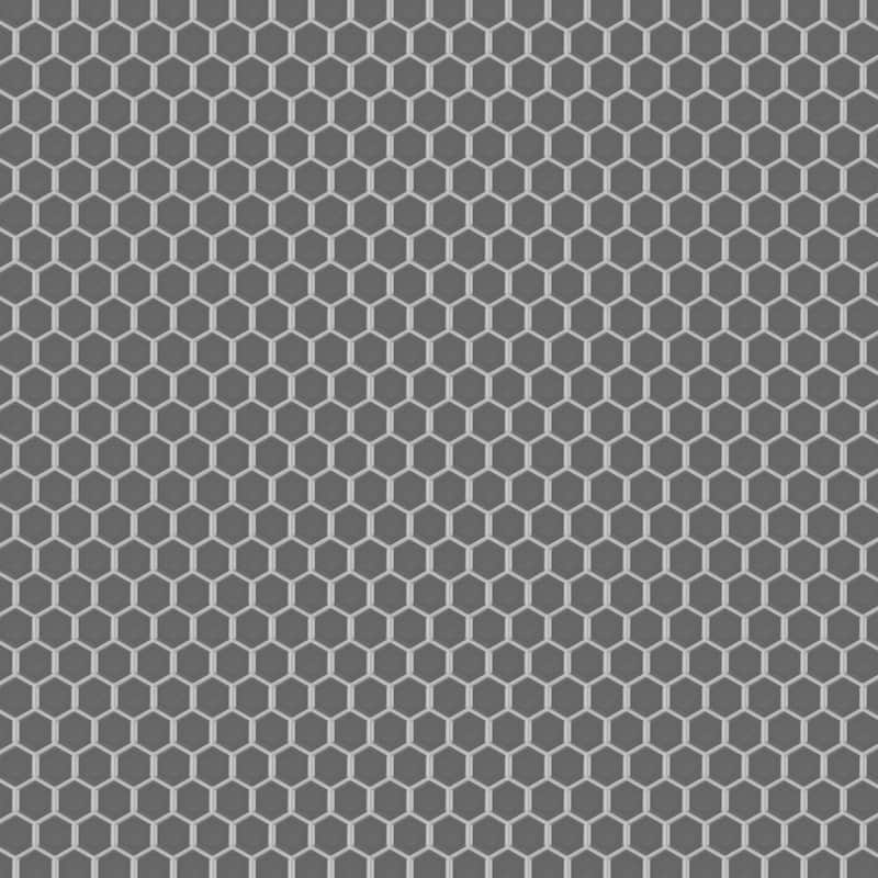 Merola Tile Metro 1" Hex Glossy Grey 10-1/4" x 11-7/8" Porcelain Mosaic Floor and Wall Tile