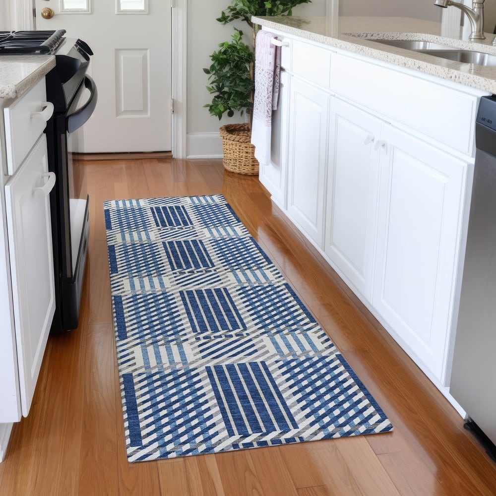 Premium Washable Super Soft Modern Plaid Mayfield Rug