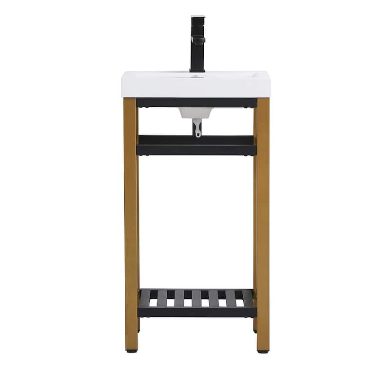 Elegant Lighting VF14018 Raya 18" Specialty Cast Iron Console Bathroom - Golden Black