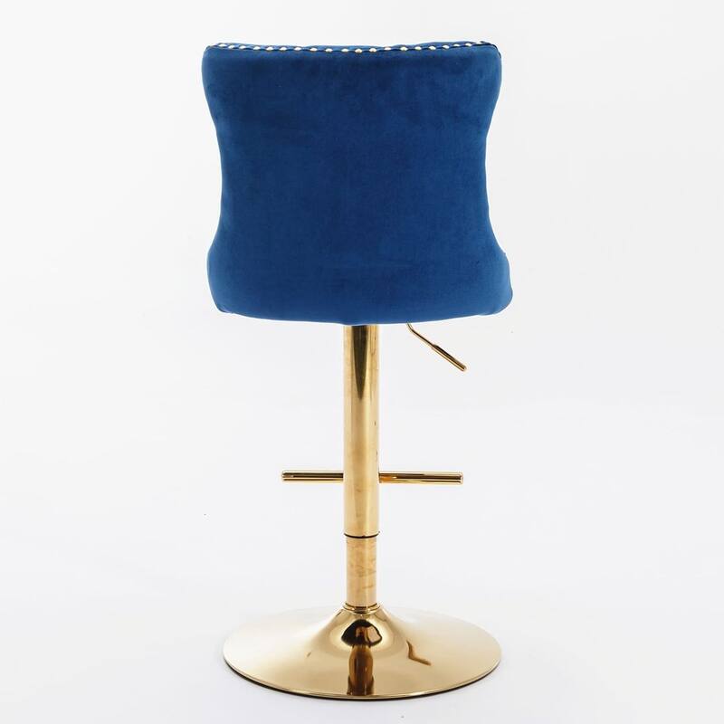 Bar stools with Backs Luxurious Velvet Swivel - Adjustable Height, Set of 2