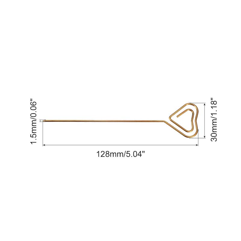 Metal Cocktail Toothpicks Heart Shape Drink Picks Cocktail Skewer 9Pcs - 5.04" - Rose Gold