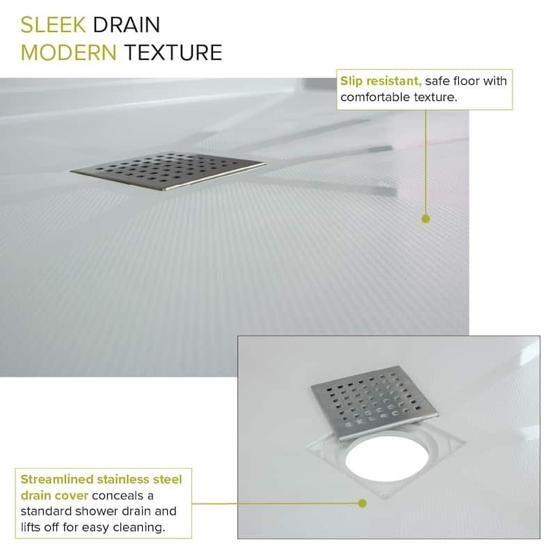 Transolid FL6034C FL-Series 60" x 34" Rectangular Shower Base with