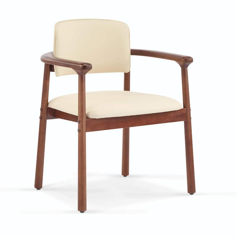 2-Pack Dining Room Chairs - Sturdy Rubber Wood, Comfortable PU Foam Seat