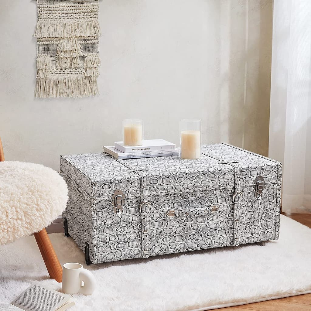 Texture® Brand Trunk - Faux Snakeskin by DormCo - 29"L x 20"W x 14"H