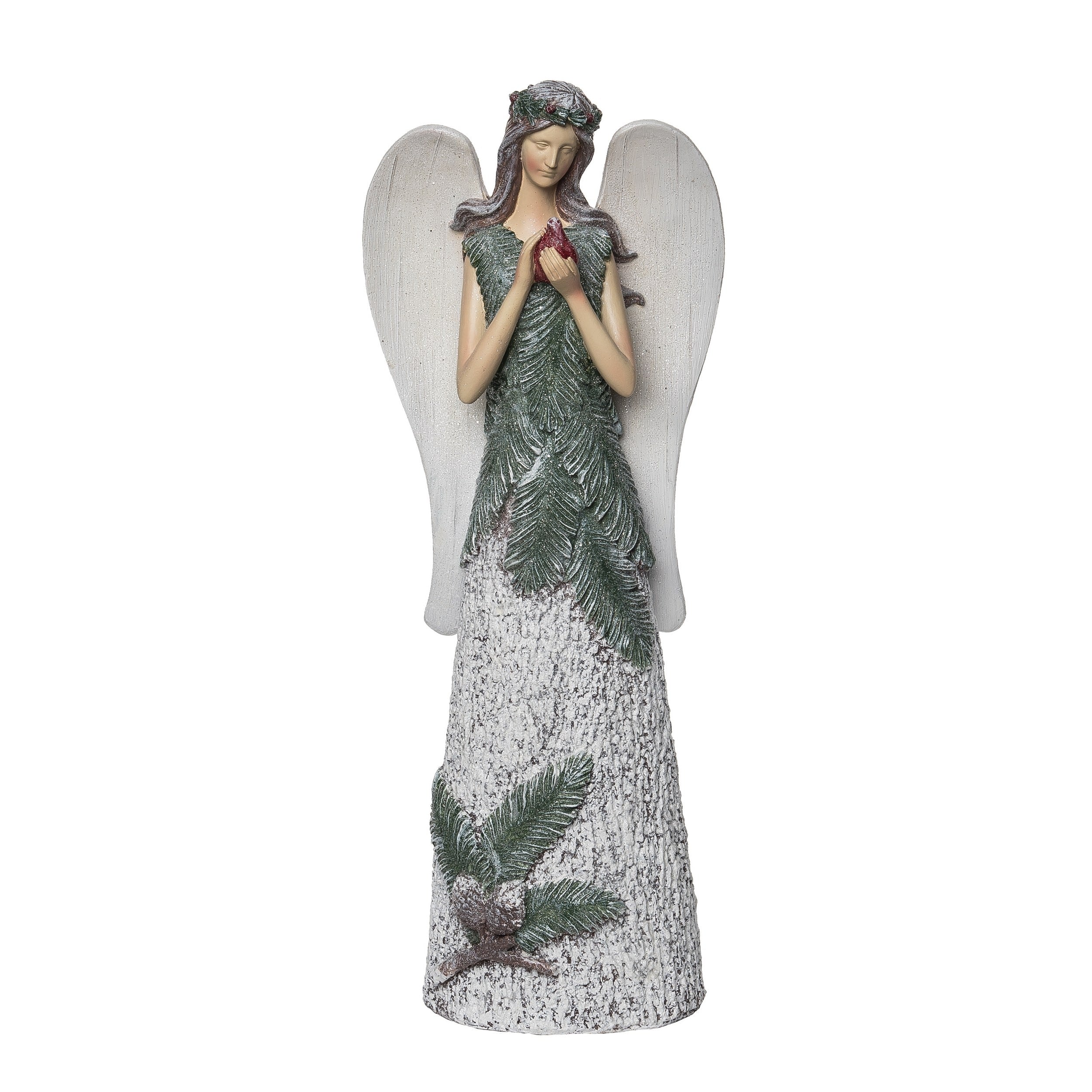 Multicolored Christmas Woodland Angel with Bird