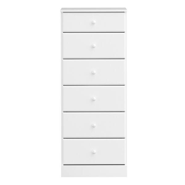 slide 2 of 10, Prepac Astrid Tall White Dresser 16 in D x 20 in W x 52 in H 6-Drawer Chest for Bedroom White - 6-drawer