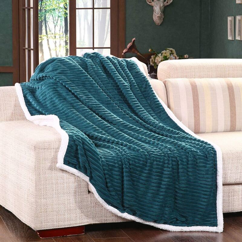 Home Essentials by Décor&More Corduroy Sherpa Throw