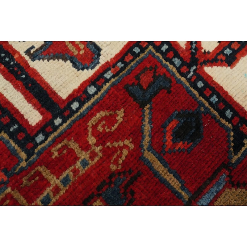 Hand Knotted Oriental 100% Wool Carpet Traditional Medallion Red Heriz Area Rug - 10' 9'' X 7' 6''