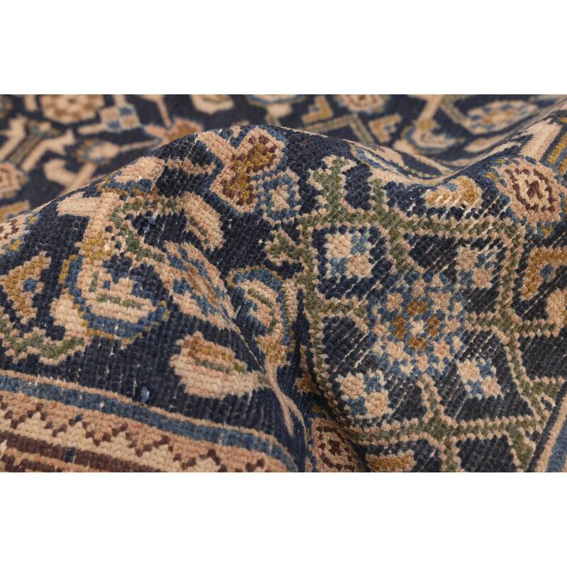 ECARPETGALLERY Hand-knotted Antalya Vintage Navy Wool Rug - 3'7 x 9'11