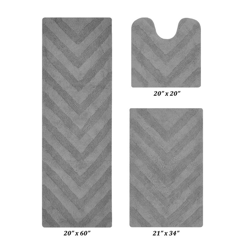 Better Trends Bathroom Rug Set 100% Cotton Tufted Water Absorbent Bath Rug for Shower, Sink Mats Machine Wash Hugo Collection