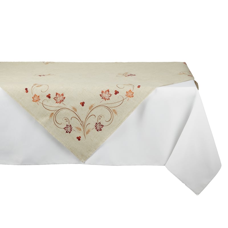 Wheat Fall Harvest Table Topper - 40" - Beige and Orange