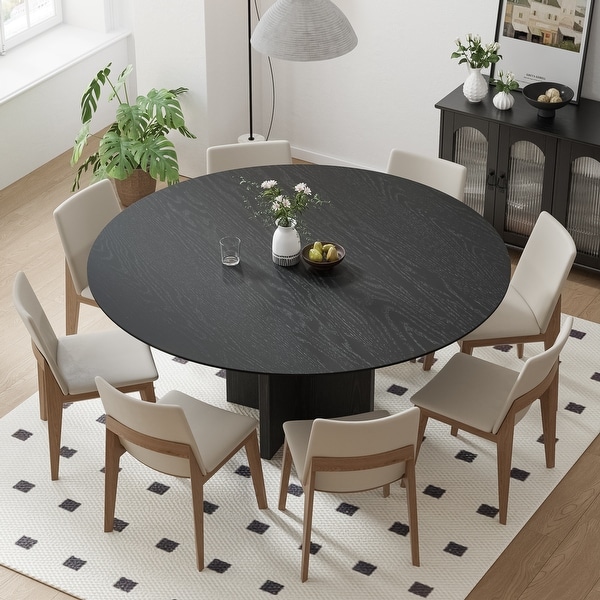 Solid Wood Round Dining Table for 4-8 People Nordic style - Bed