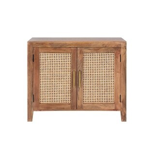 Florence 2-Door Acacia Wooden Cabinet with Cane