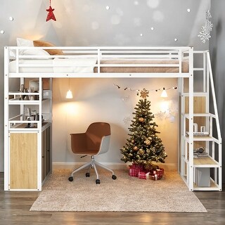Creative Structure Full Size Heavy-Duty Metal Loft Bed Frame