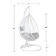 preview thumbnail 4 of 19, Wicker Rattan Hanging Swing Chair with White Metal Stand and Grey Cushion