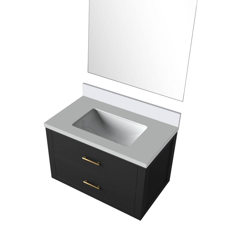 Castor Bath Vanity with Quartz Top, Sink and Mirror