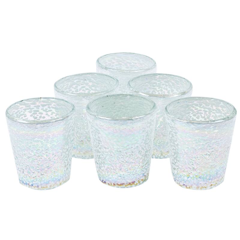 Novica Handmade Frosted White Handblown Recycled Glass Tumblers (Set Of 6)