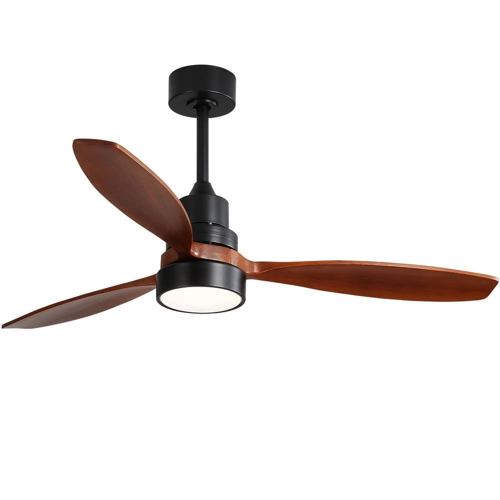 Sofucor 52-inch Solid Wood Ceiling Fan with LED Light,Remote Control Included,Reversible,Quiet and Powerful