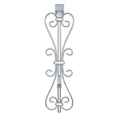 Adjustable Wreath Hanger for Door - Elegant (Silver) - Silver