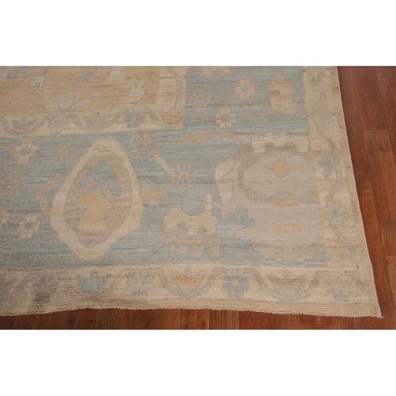 Vegetable Dye Oushak Turkish Large Area Rug Handmade Wool Carpet - 10'0" x 13'7"