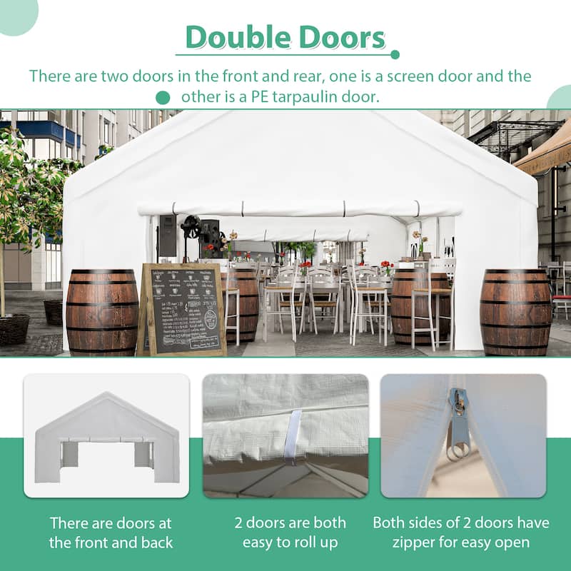 GDFStudio - Nashua Waterproof Event Protection Outdoor Gazebo Pavilion Shelter Tent