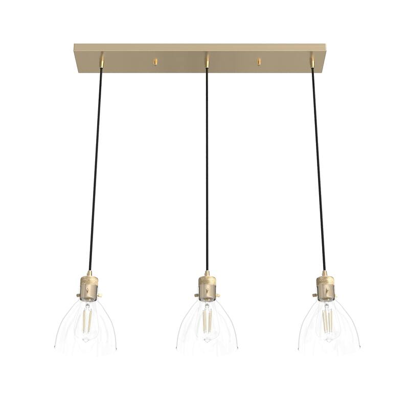 Hunter Van Nuys 3-Light Linear Cluster Pendant - Kitchen Island, Dining Room - Vintage, Industrial, Contemporary