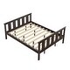 preview thumbnail 11 of 14, Queen Size Classic Modern Design Wood Platform Bed Bed Frame with Footboard and Headboard