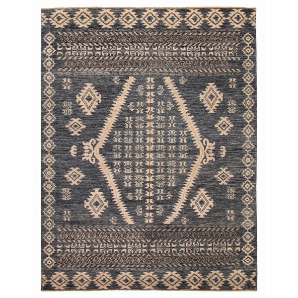 slide 2 of 9, ECARPETGALLERY Hand-knotted Jules Serapi Navy Wool Rug - 9'2 x 11'10 Dark Navy - 9'2 x 11'10
