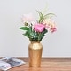 preview thumbnail 2 of 3, Berkware Gold Elegant Wavy Textured Decorative Rose Vase