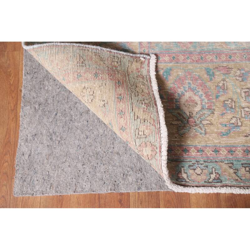 Hand Knotted Oriental 100% Wool Carpet Traditional All-Over Pink Tabriz Area Rug - 12' 8'' X 9' 7''