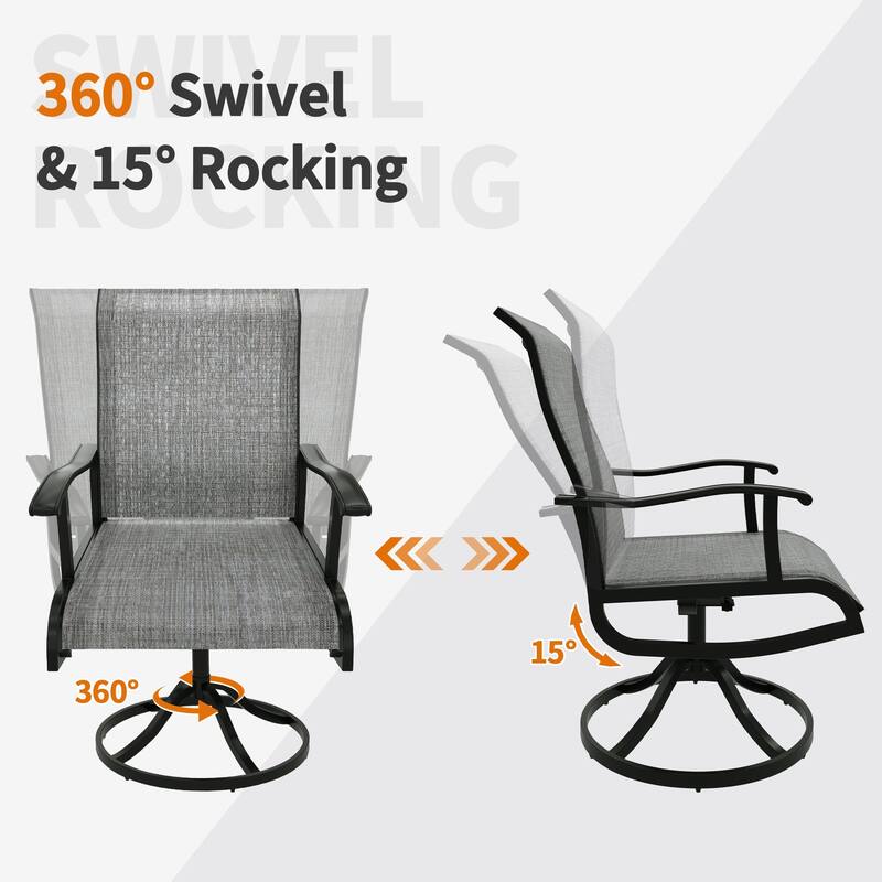 5/7-Piece Outdoor Dining Set with 4/6 Swivel Patio Chairs and Rectangular Table, Patio Dining Table Set for 4/6