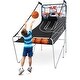 preview thumbnail 1 of 9, Foldable Dual Shot Basketball Arcade Game with Electronic Scoring System - 81.5" x 42.5" x 81" Black
